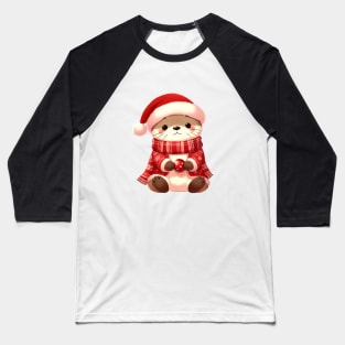 Cute Christmas Otter Baseball T-Shirt